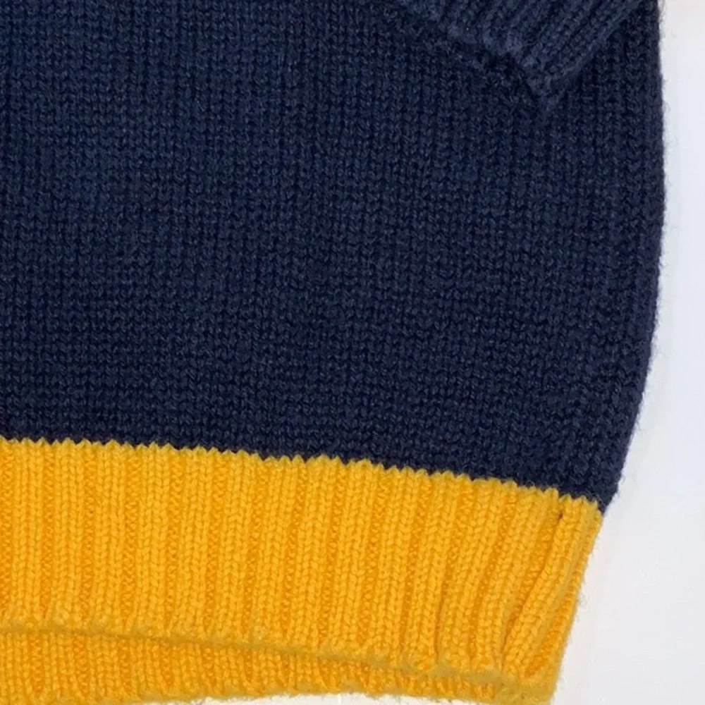 Nautical Baby Sweater Navy and Yellow - Size 18M